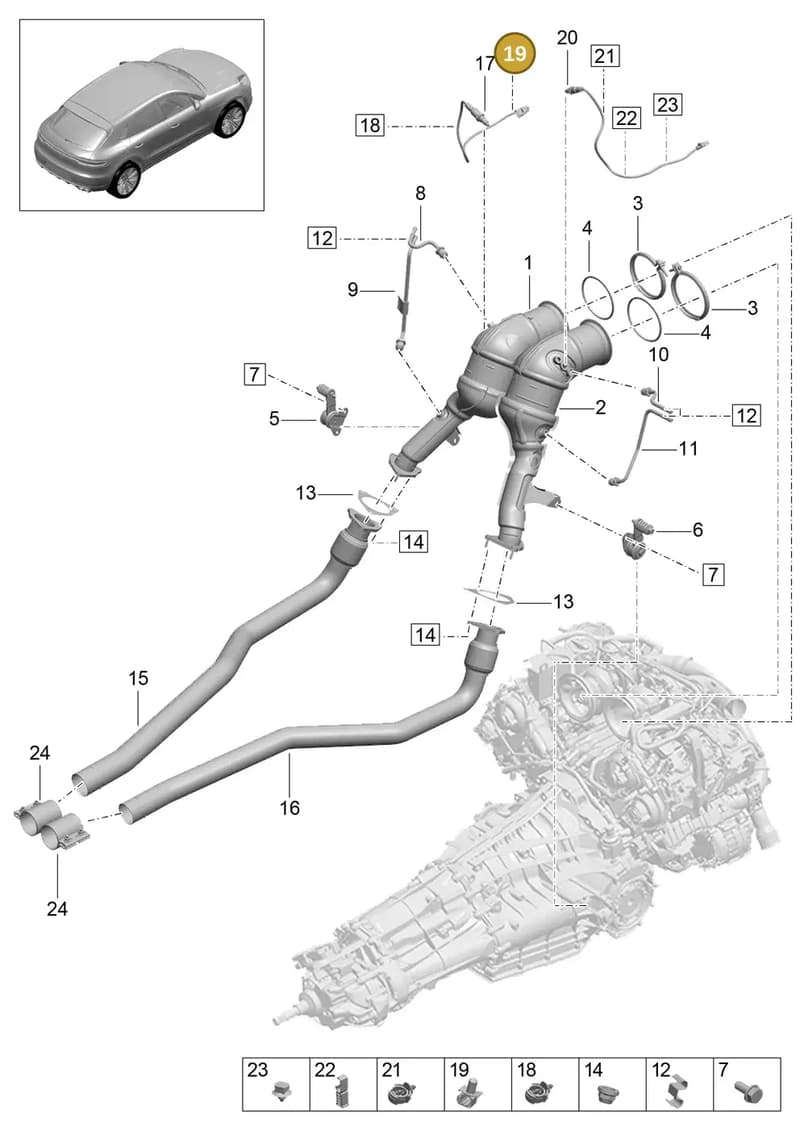 95B253682C — Porsche Macan (2018-2022) diagram p52000130, position 19