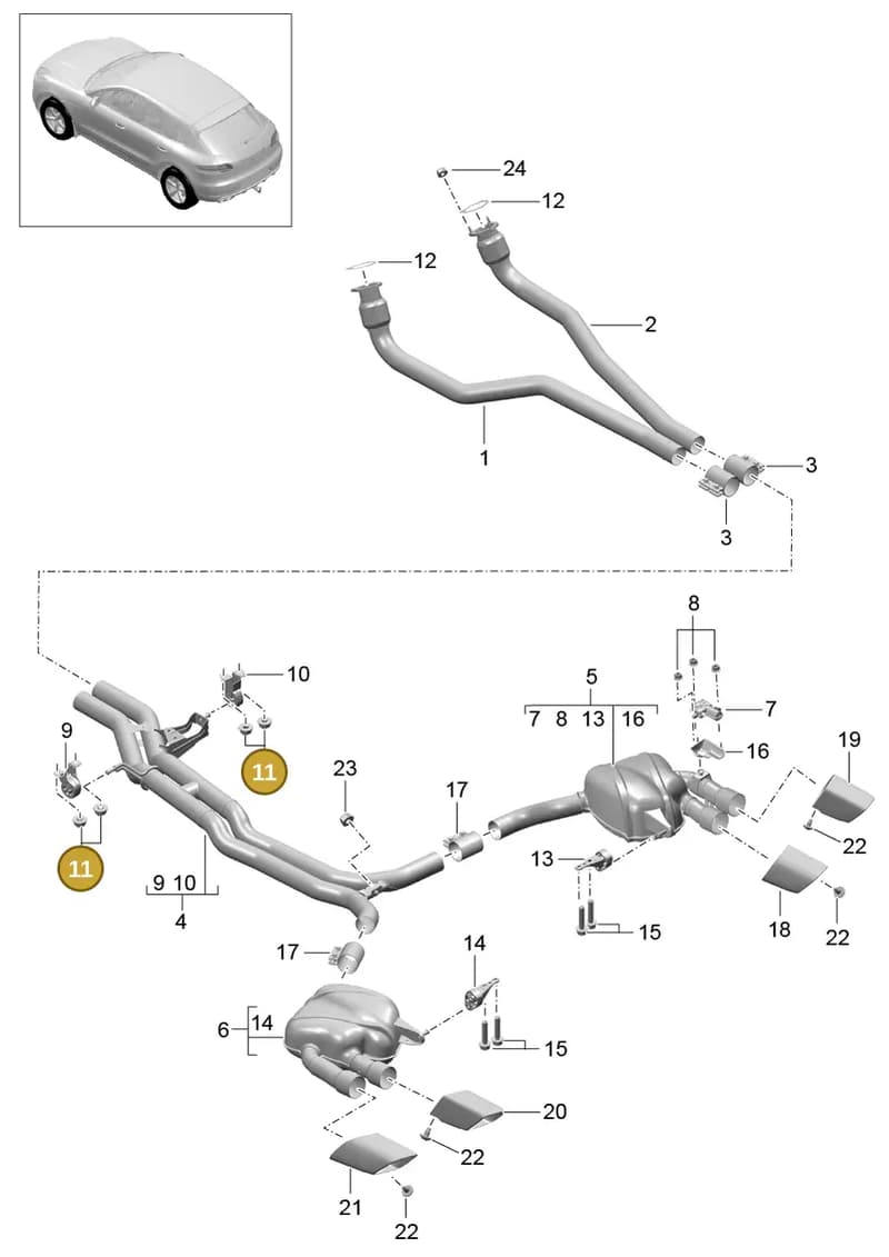 95B253682S — Porsche Macan (2013-2018) diagram p44202050, position 11