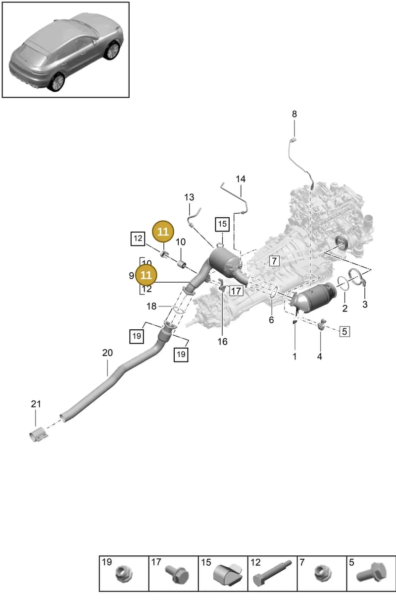 95B253733 — Porsche Macan (2018-2022) diagram p52202271, position 11