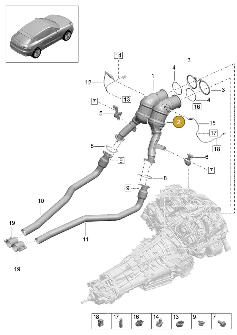 95B254350DX — Porsche Macan (2018-2022) diagram p52202255, position 2