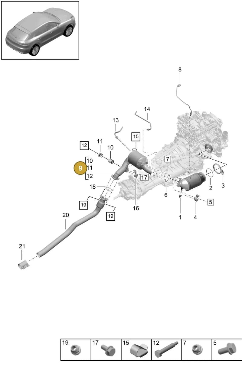 95B254800T — Porsche Macan (2018-2022) diagram p52202271, position 9