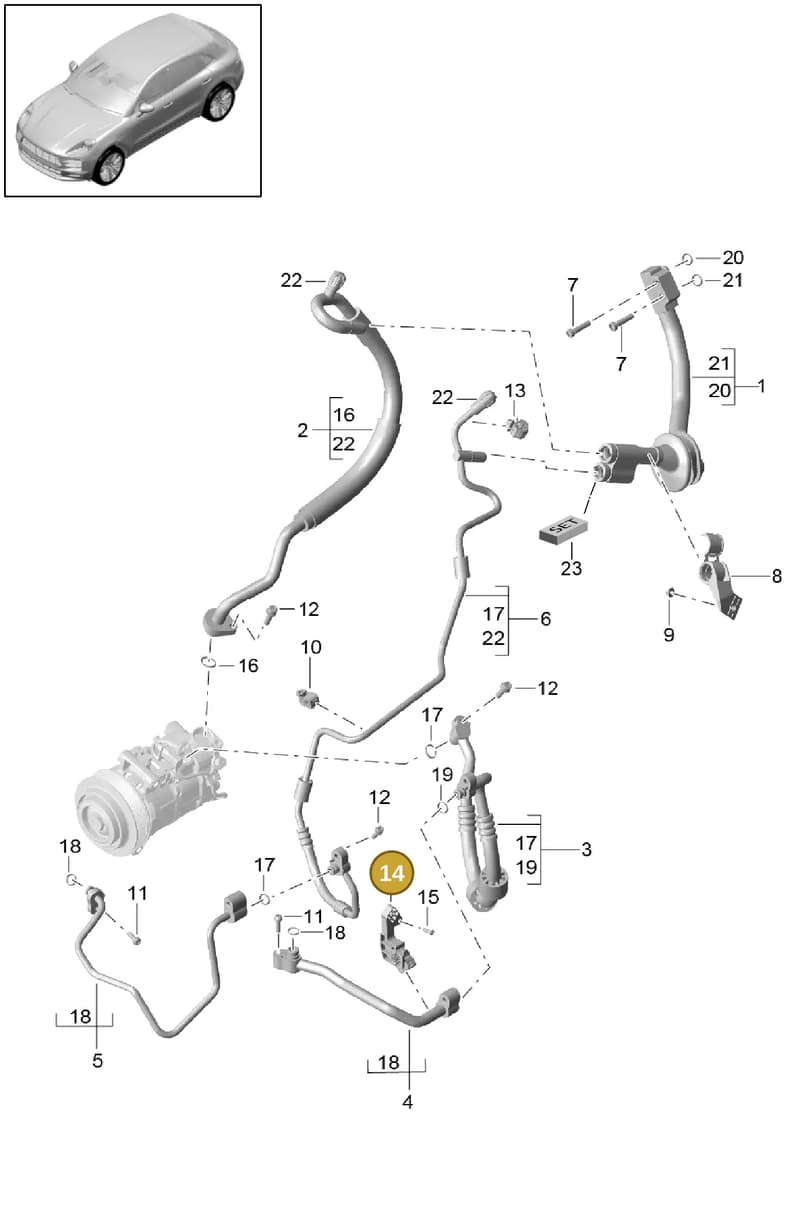 95B260197 — Porsche Macan (2013-2018) diagram p44813060, position 14