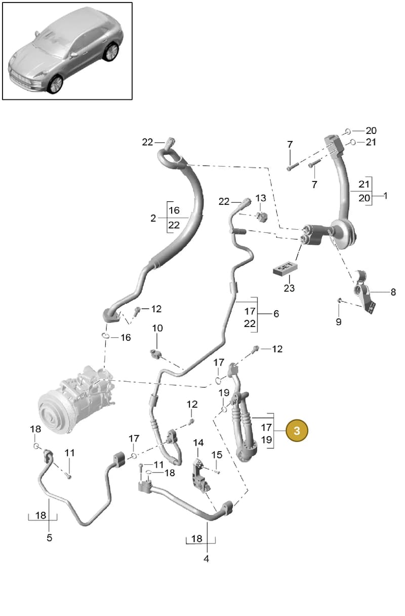 95B260701AA — Porsche Macan (2013-2018) diagram p44813060, position 3