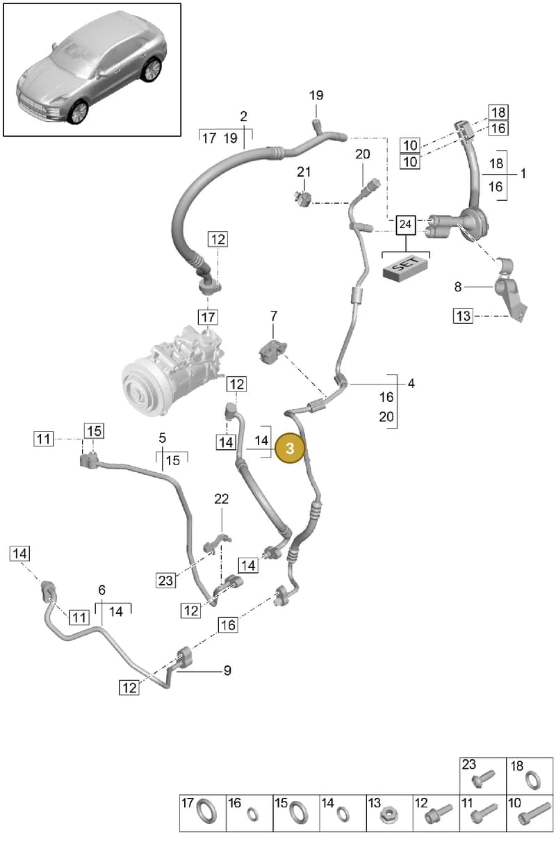 95B260701N — Porsche Macan (2018-2022) diagram p52814500, position 3