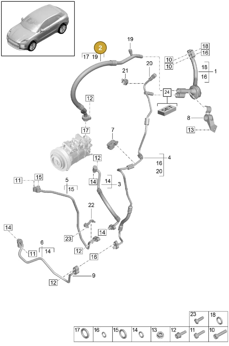 95B260707M — Porsche Macan (2018-2022) diagram p52814500, position 2