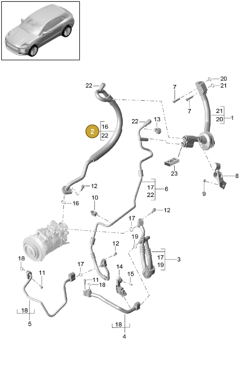 95B260707N — Porsche Macan (2013-2018) diagram p44813060, position 2