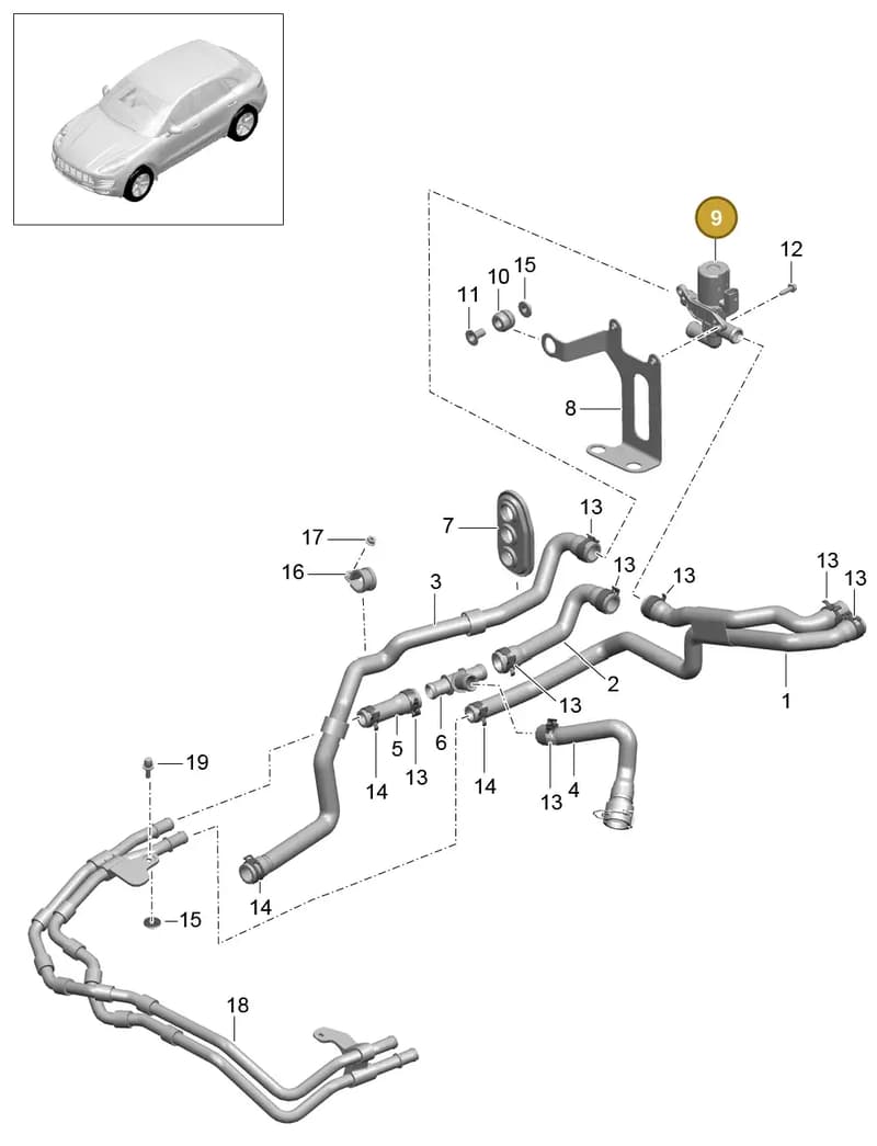 95B265344A — Porsche Macan (2013-2018) diagram p44813010, position 9