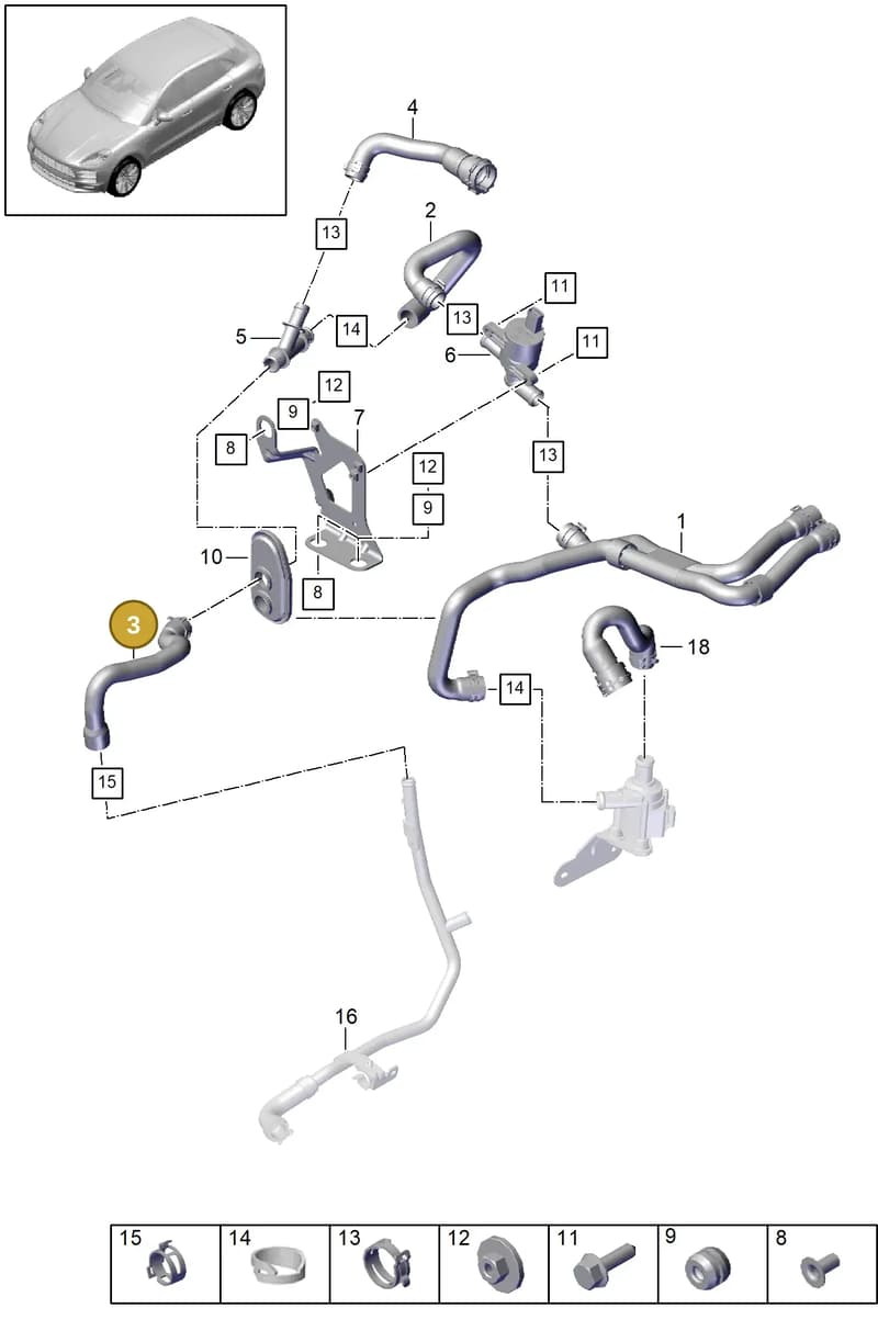 95B265357C — Porsche Macan (2018-2022) diagram p52813200, position 3