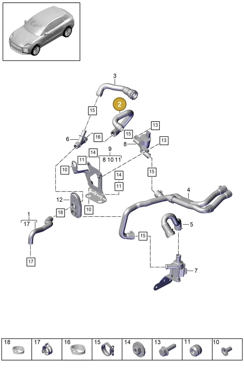 95B265387B — Porsche Macan (2018-2022) diagram p52813300, position 2