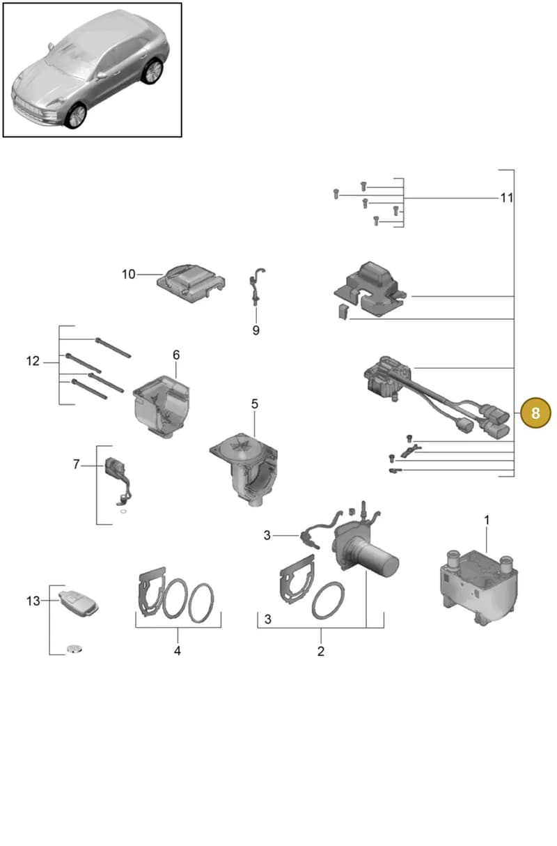 95B298972A — Porsche Macan (2018-2022) diagram p52813850, position 8