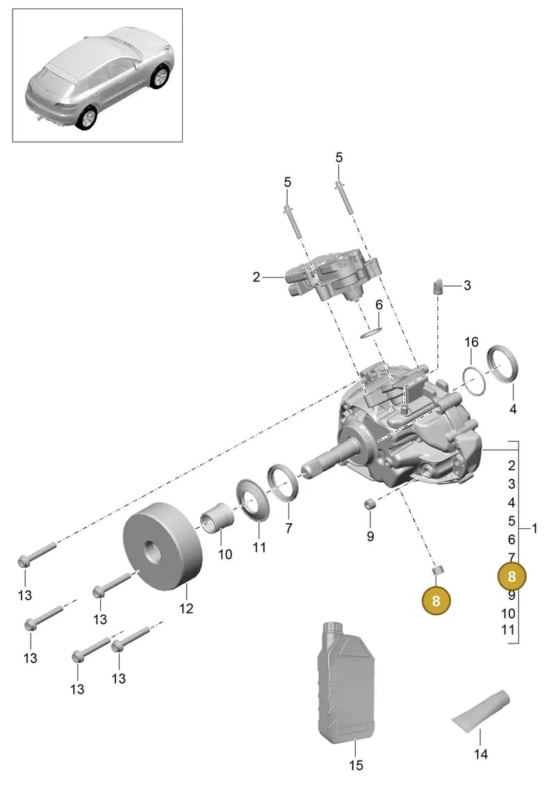 95B301115 — Porsche Macan (2013-2018) diagram p44305000, position 8