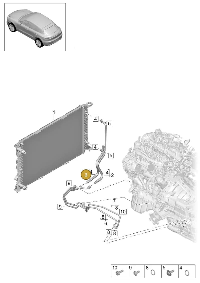 95B317825E — Porsche Macan (2018-2022) diagram p52307010, position 3