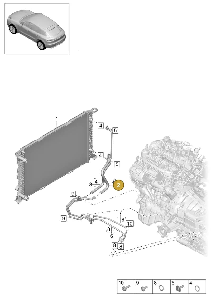 95B317826E — Porsche Macan (2018-2022) diagram p52307010, position 2