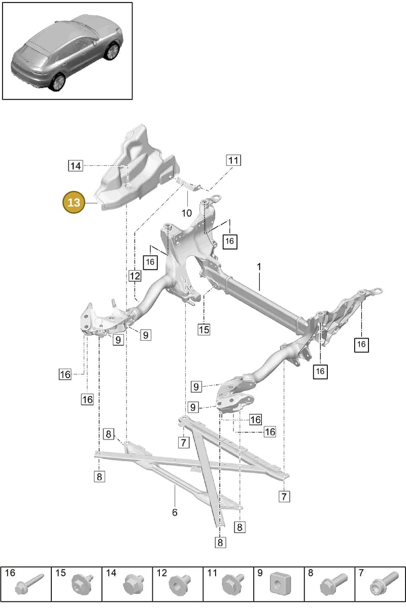 95B399300A — Porsche Macan (2018-2022) diagram p52401000, position 13