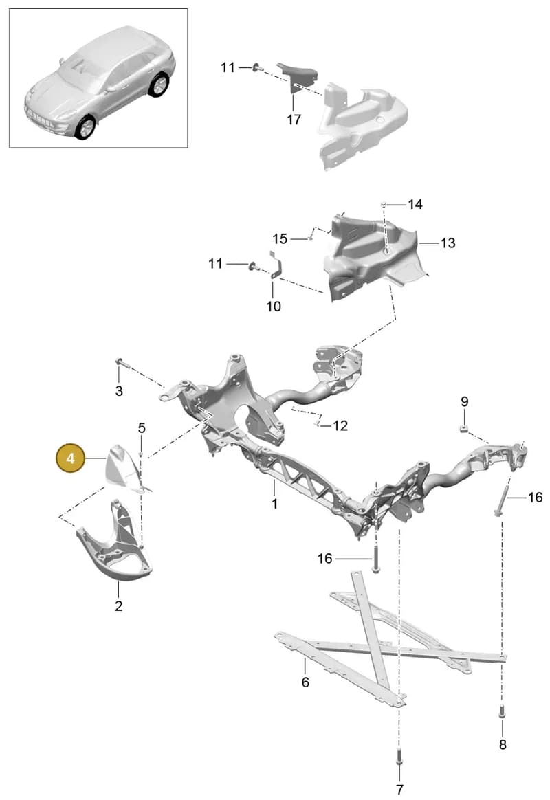 95B399300 — Porsche Macan (2013-2018) diagram p44401000, position 4