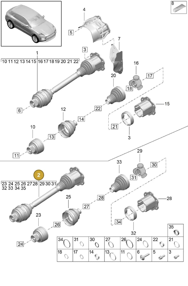 95B407271L — Porsche Macan (2018-2022) diagram p52401030, position 2