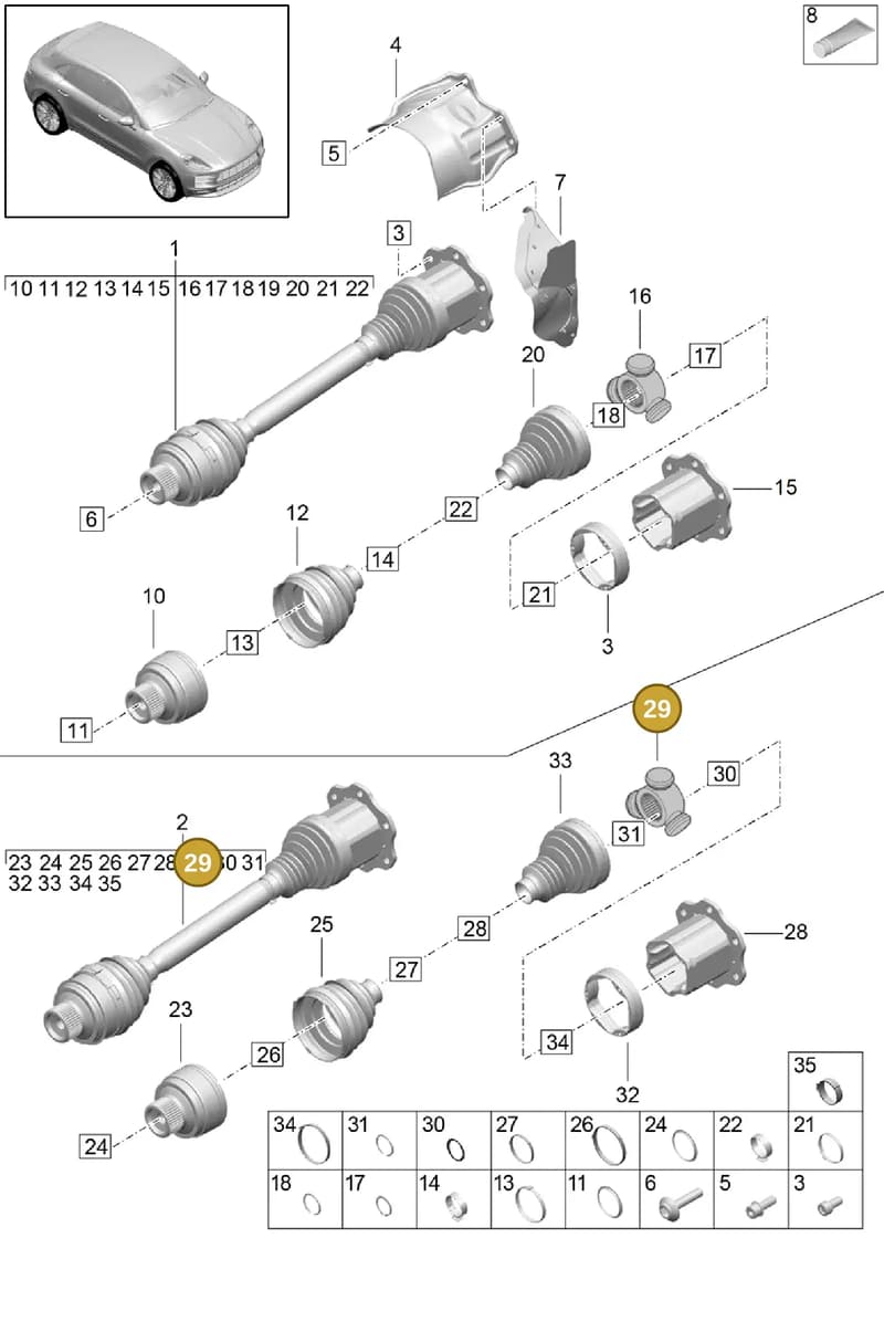 95B407363A — Porsche Macan (2018-2022) diagram p52401030, position 29