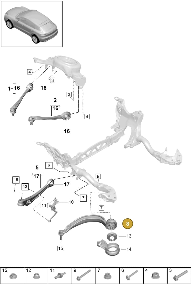 95B407693 — Porsche Macan (2018-2022) diagram p52401010, position 8