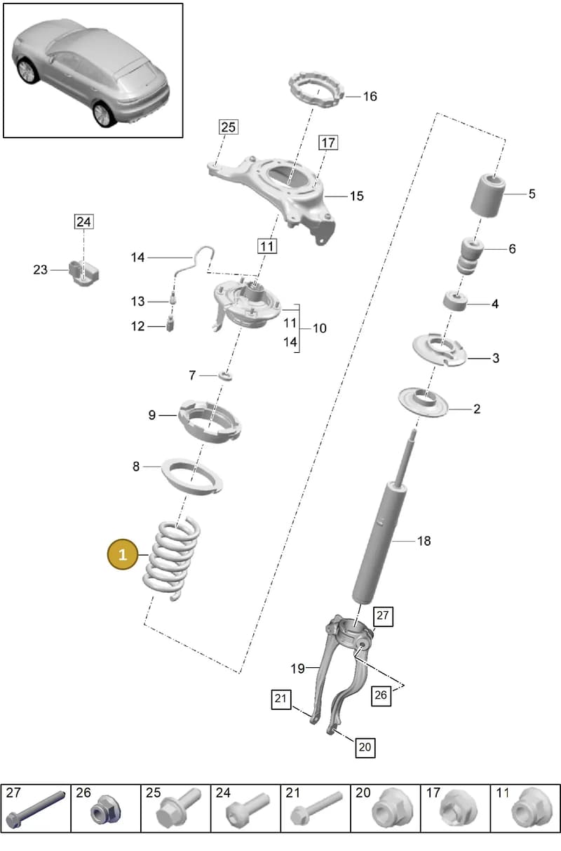 95B411106P504 — Porsche Macan (2018-2022) diagram p52402000, position 1