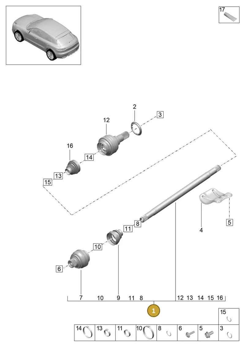 95B501204C — Porsche Macan (2018-2022) diagram p52501030, position 1