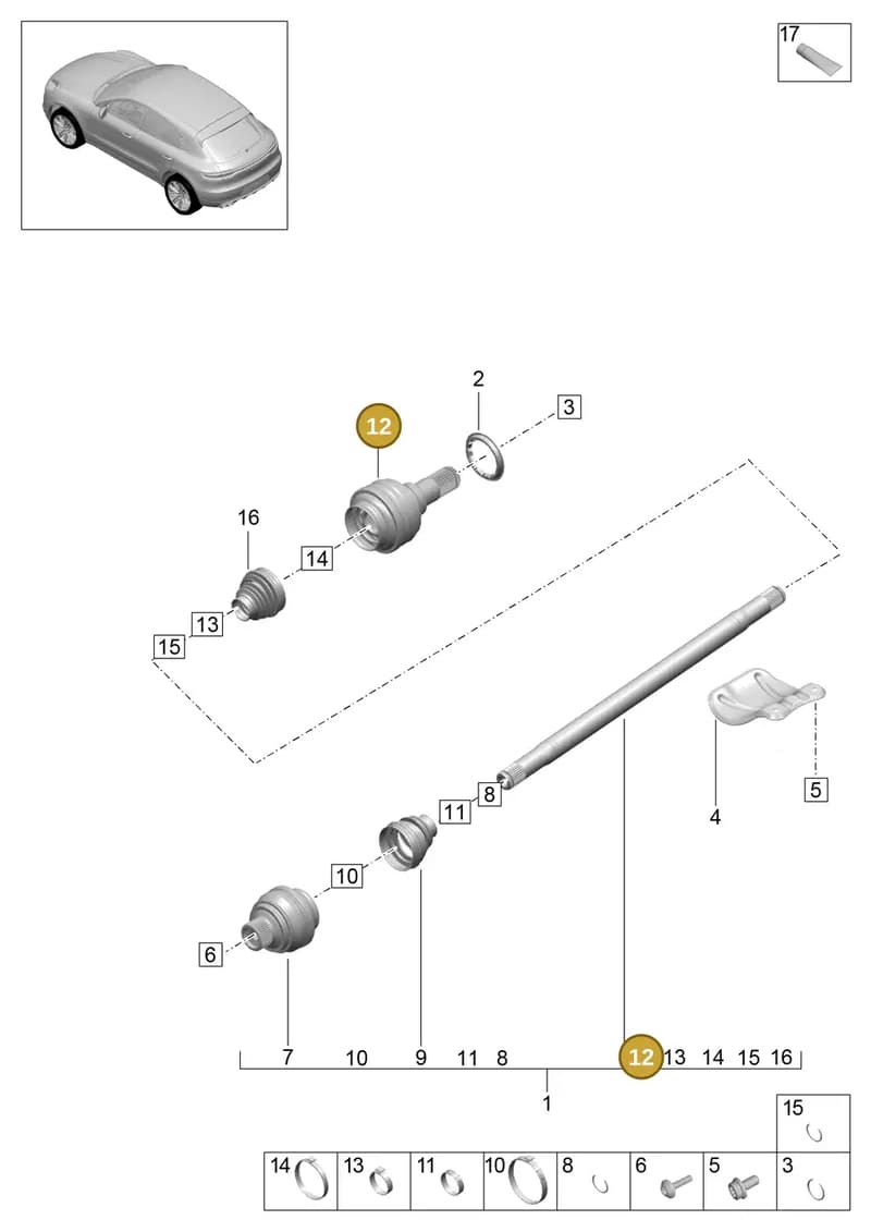 95B501331D — Porsche Macan (2018-2022) diagram p52501030, position 12