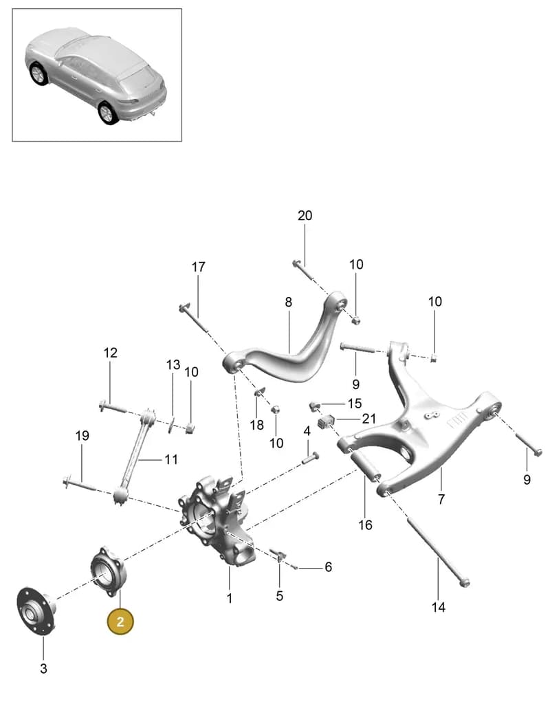 95B505145 — Porsche Macan (2013-2018) diagram p44501000, position 2