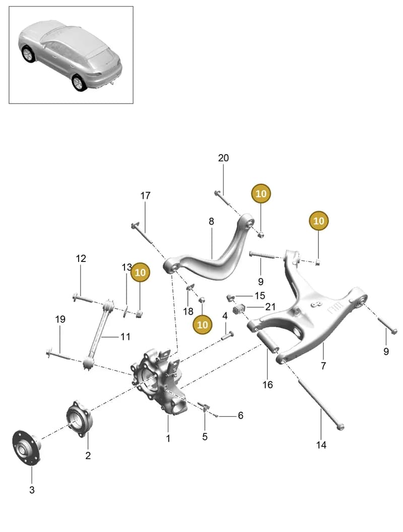 95B505565A — Porsche Macan (2013-2018) diagram p44501000, position 10