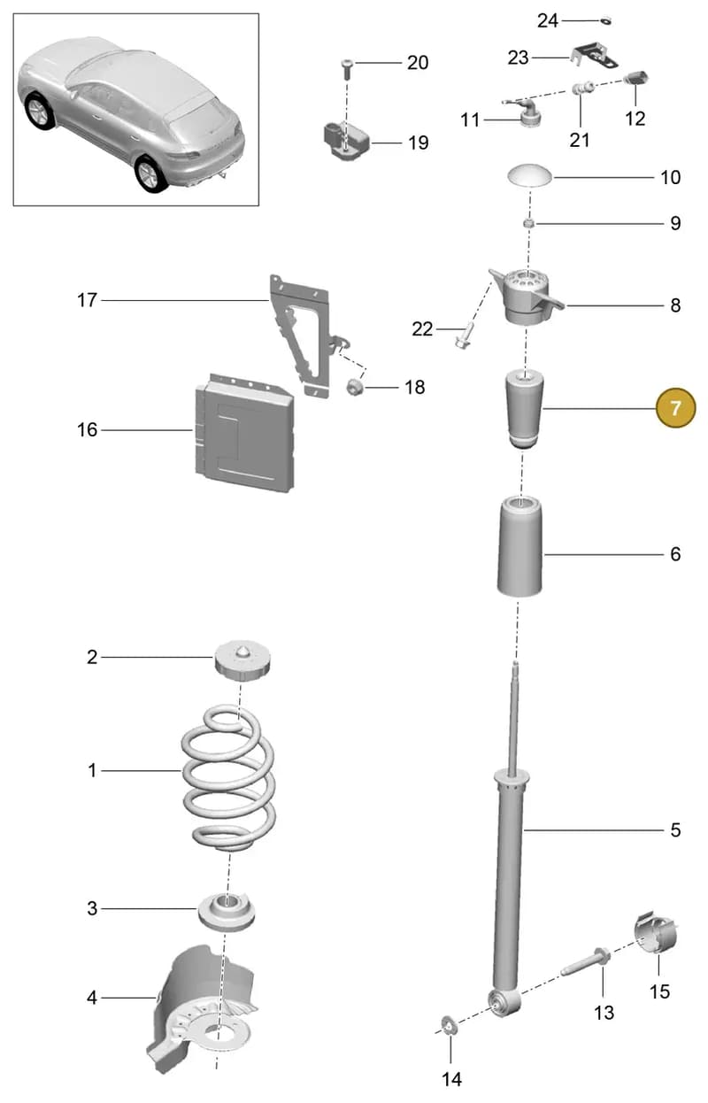 95B512131E — Porsche Macan (2013-2018) diagram p44502000, position 7
