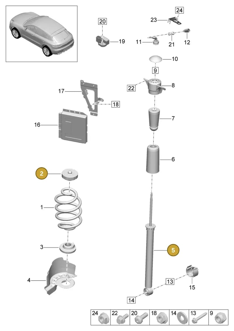 95B513035G — Porsche Macan (2018-2022) diagram p52502000, position 2+5