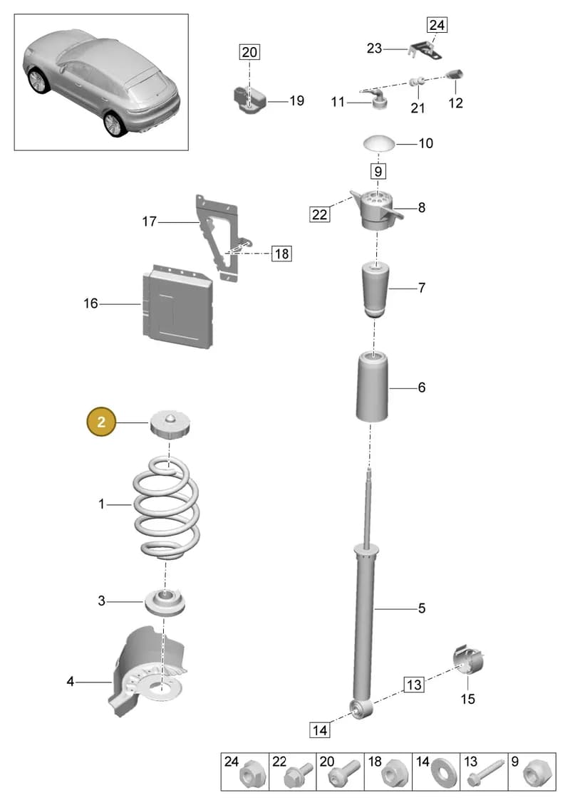 95B513035J — Porsche Macan (2018-2022) diagram p52502000, position 2