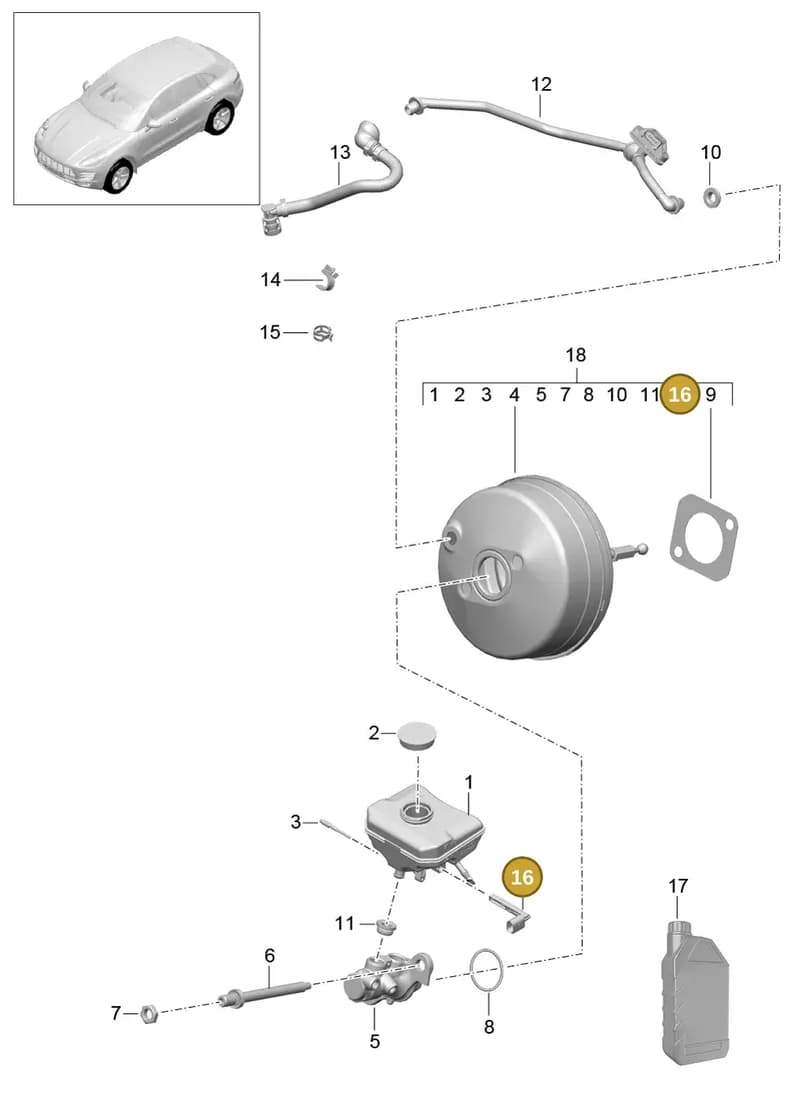 95B611701E — Porsche Macan (2013-2018) diagram p44604000, position 16