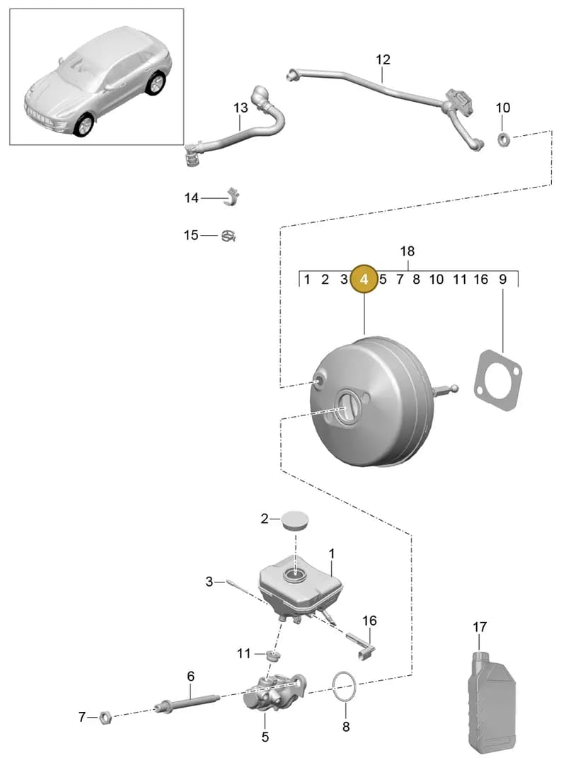 95B614684A — Porsche Macan (2013-2018) diagram p44604000, position 4