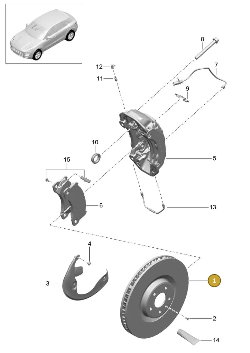 95B615301P — Porsche Macan (2013-2018) diagram p44602000, position 1