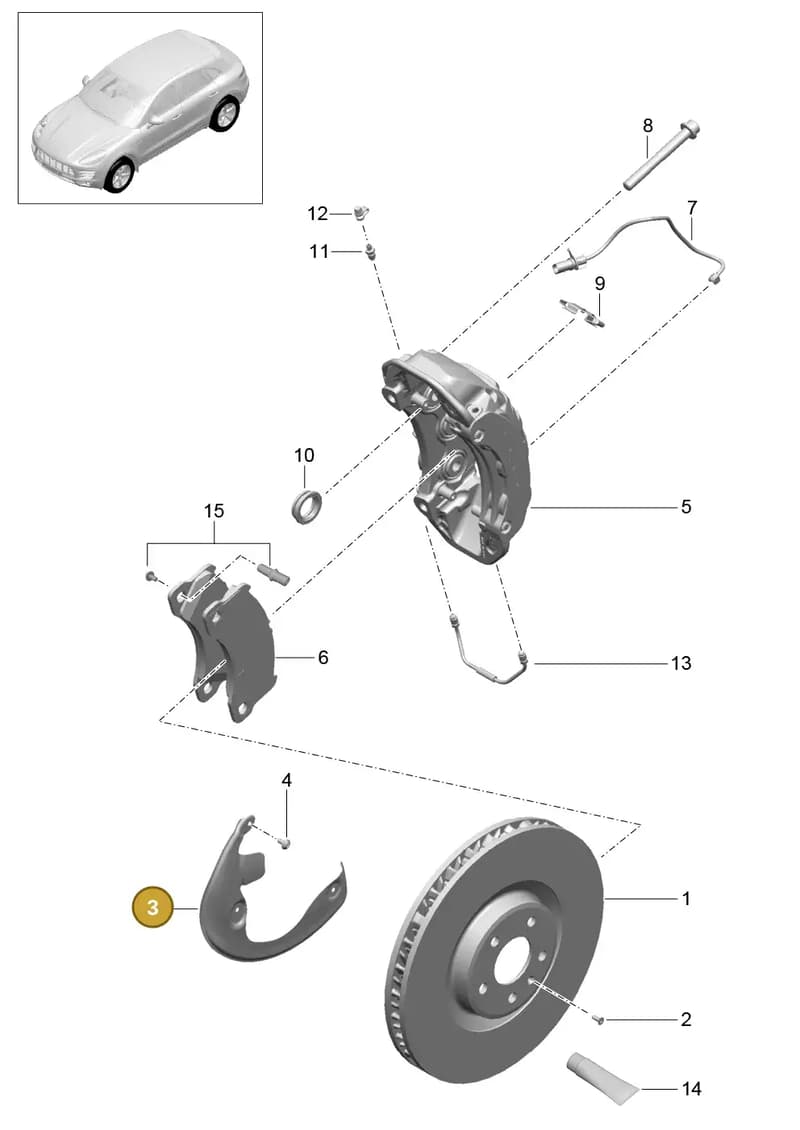 95B615312J — Porsche Macan (2013-2018) diagram p44602000, position 3