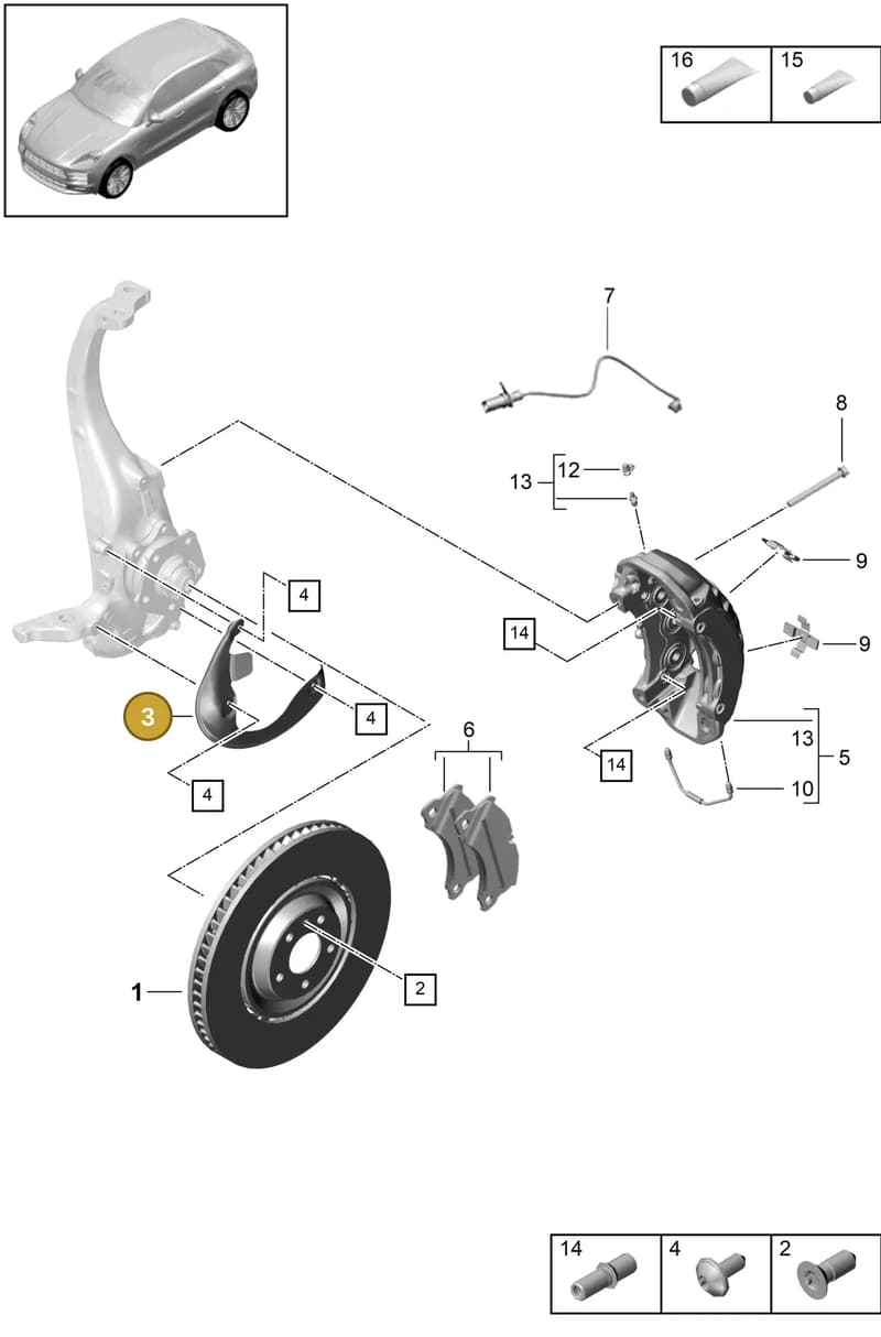 95B615312J — Porsche Macan (2018-2022) diagram p52602000, position 3