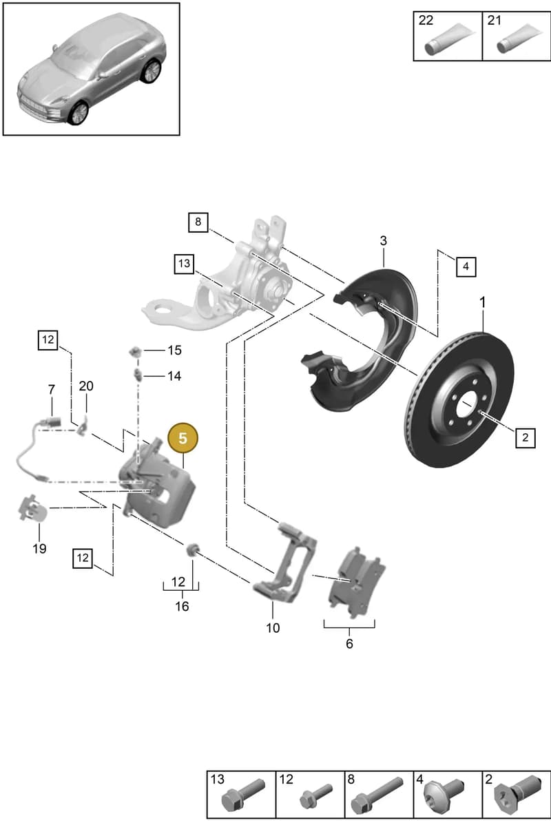 95B615423K — Porsche Macan (2018-2022) diagram p52000160, position 5