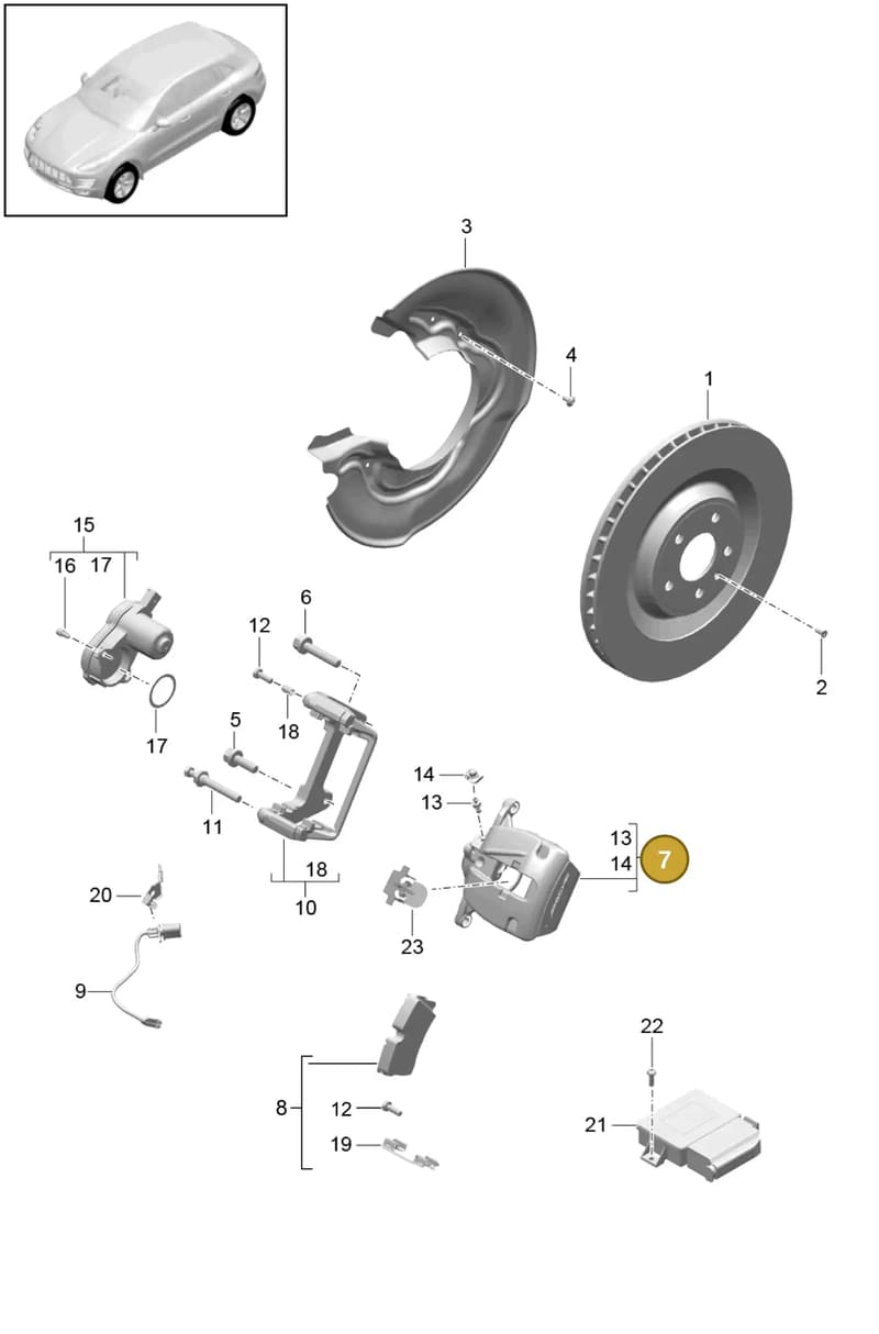 95B615424K — Porsche Macan (2013-2018) diagram p44603000, position 7