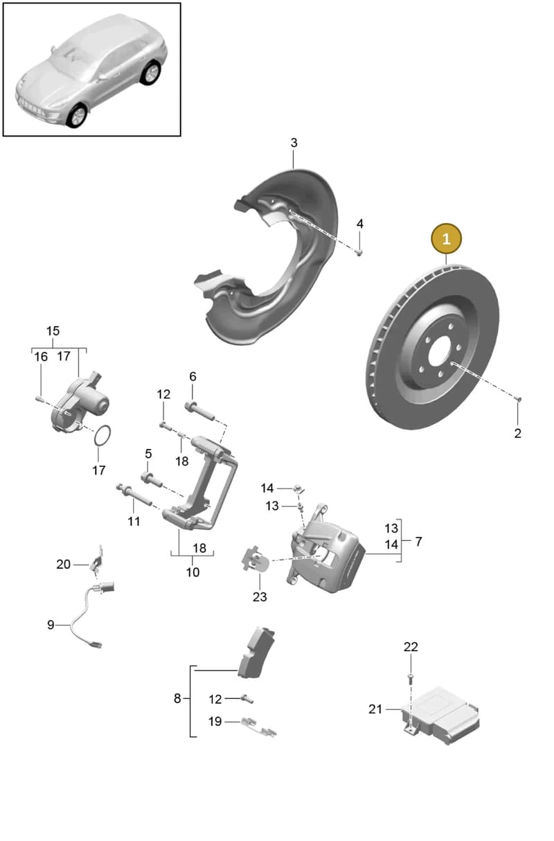 95B615601G — Porsche Macan (2013-2018) diagram p44603000, position 1