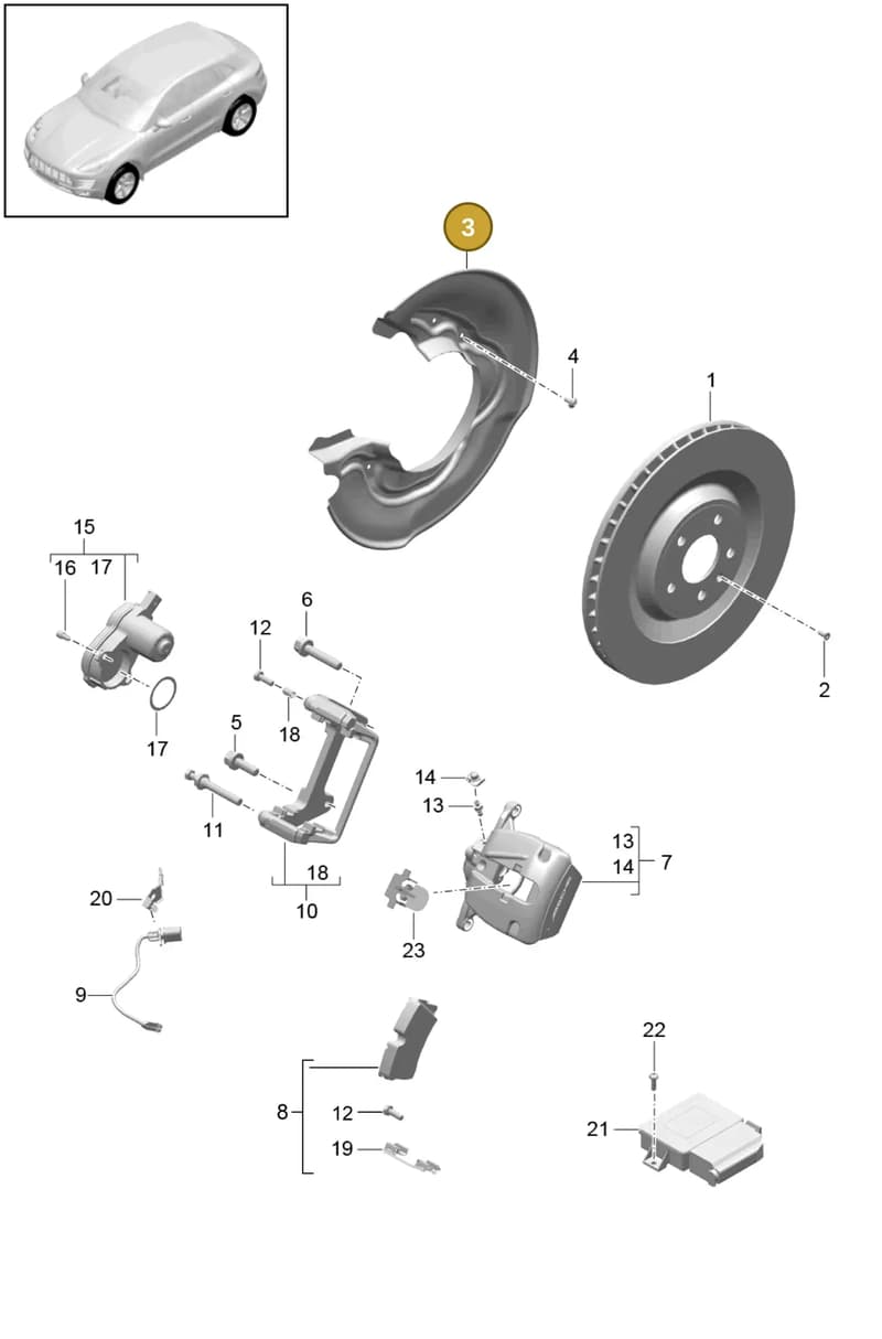 95B615612A — Porsche Macan (2013-2018) diagram p44603000, position 3