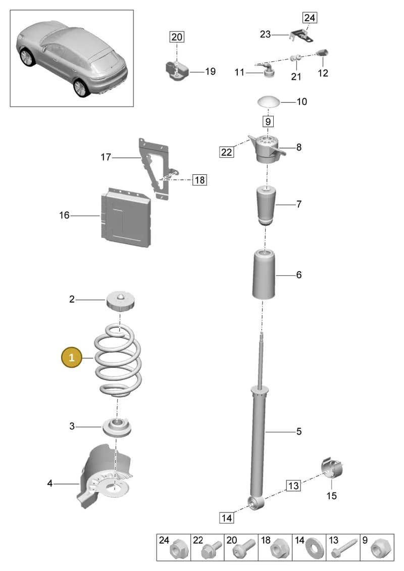 95B616001J — Porsche Macan (2018-2022) diagram p52502000, position 1