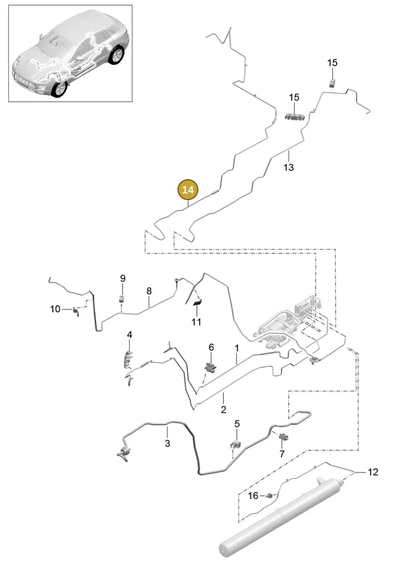 95B616764A — Porsche Macan (2013-2018) diagram p44606010, position 14