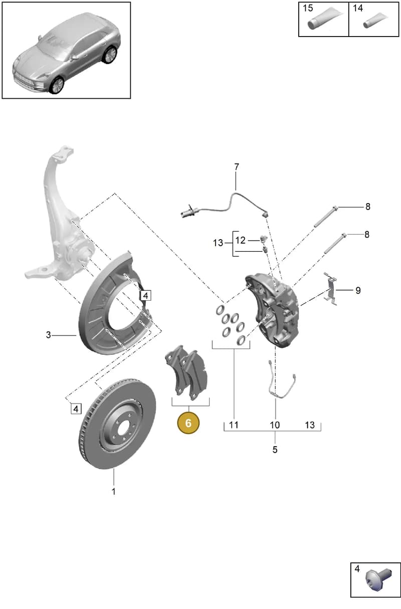 95B698151AQ — Porsche Macan (2018-2022) diagram p52602200, position 6