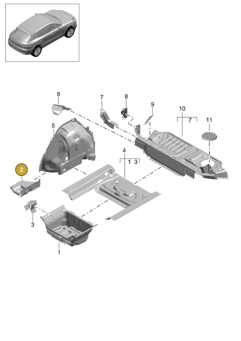 95B802089YGRV — Porsche Macan R4 TFSI (2018-) diagram p52801220, position 2