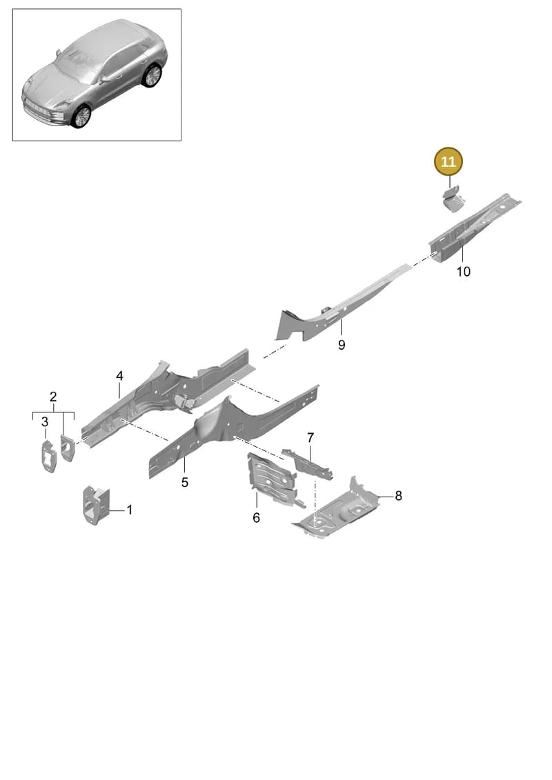 95B802118YGRV — Porsche Macan R4 TFSI (2018-) diagram p52801100, position 11