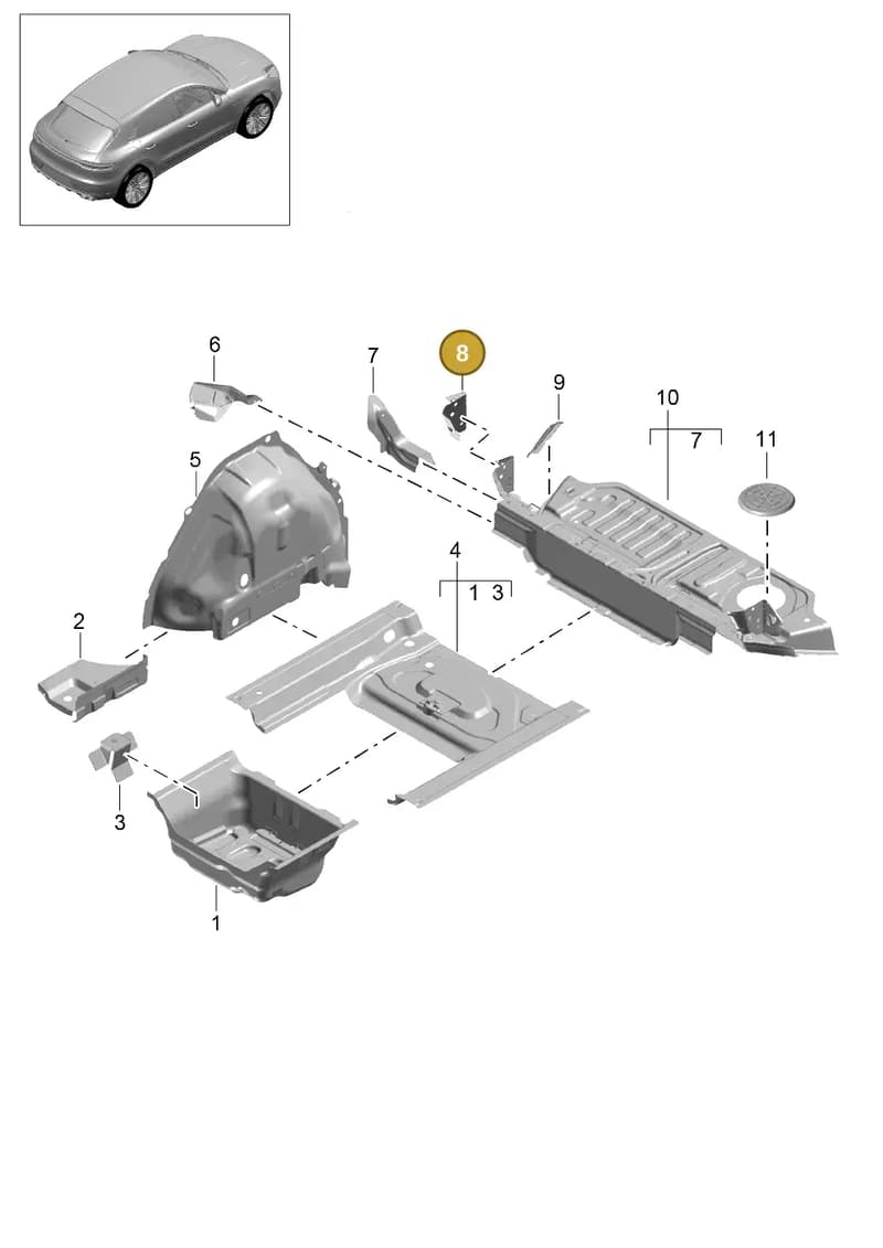 95B802232YGRV — Porsche Macan R4 TFSI (2018-) diagram p52801220, position 8
