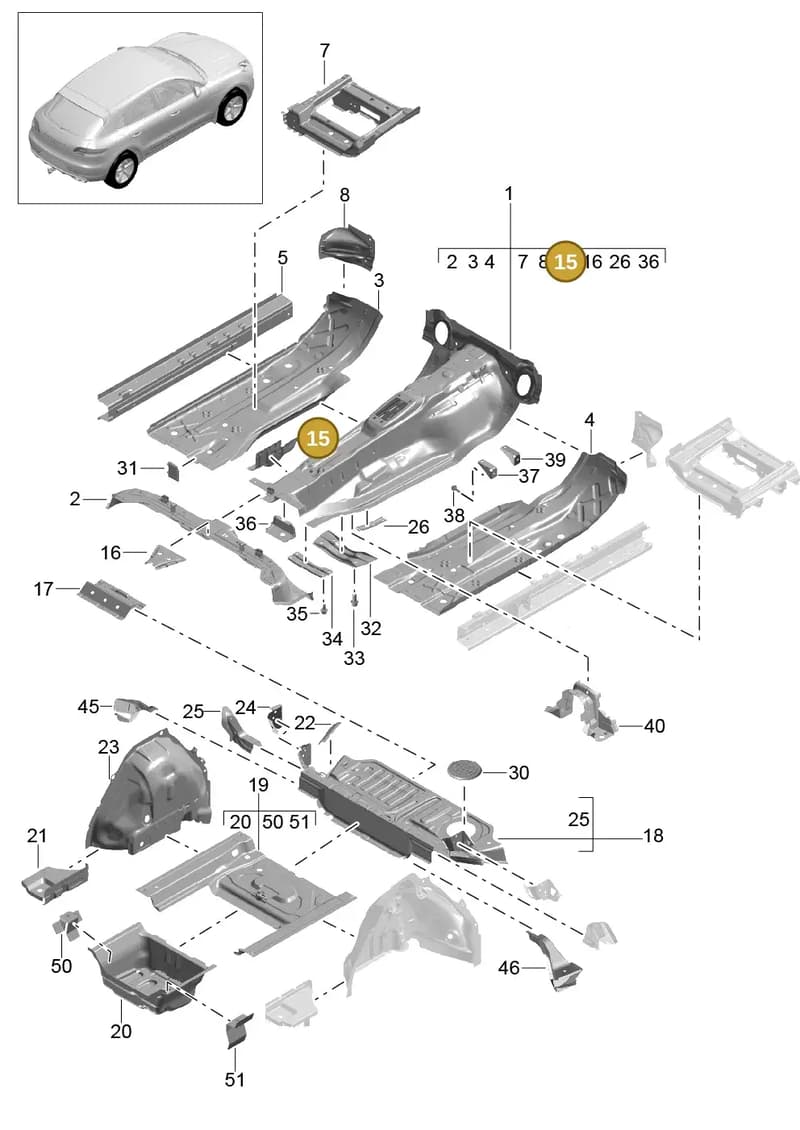 95B802895YGRV — Porsche Macan (2013-2018) diagram p44801020, position 15