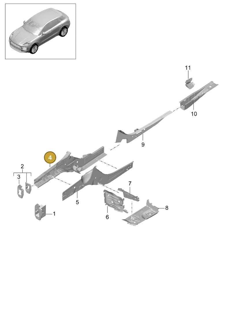 95B803104AYGRV — Porsche Macan R4 TFSI (2018-) diagram p52801100, position 4