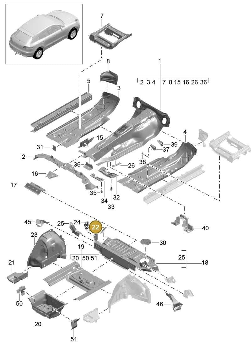 95B803297YGRV — Porsche Macan (2013-2018) diagram p44801020, position 22