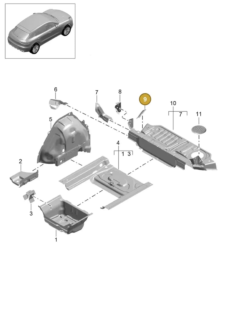 95B803297YGRV — Porsche Macan R4 TFSI (2018-) diagram p52801220, position 9