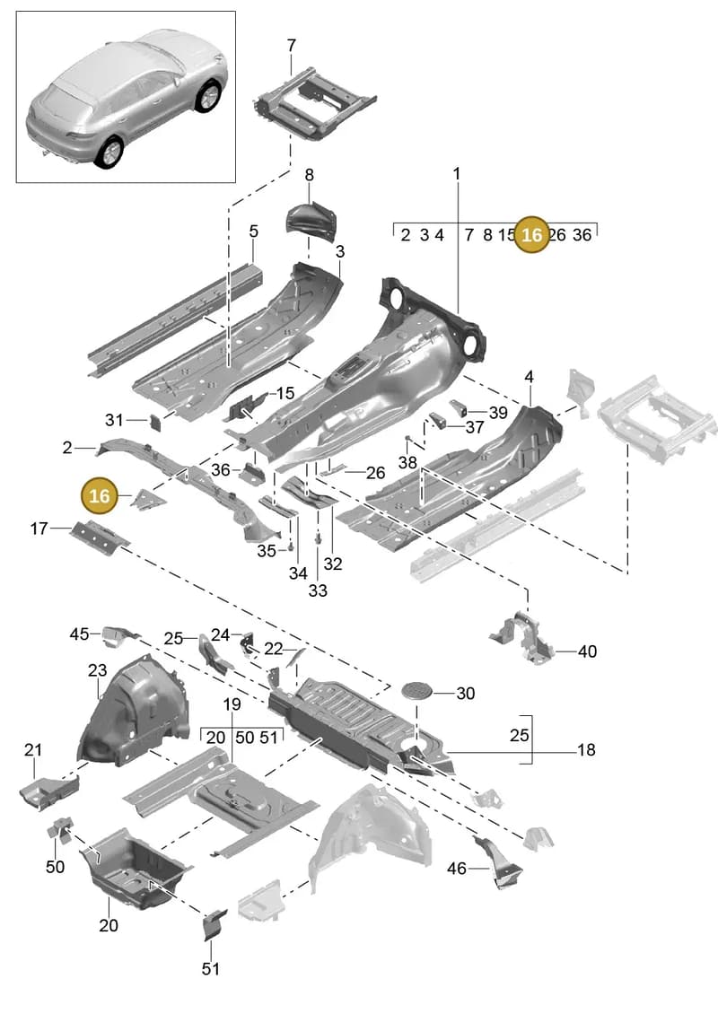95B803329AYGRV — Porsche Macan (2013-2018) diagram p44801020, position 16